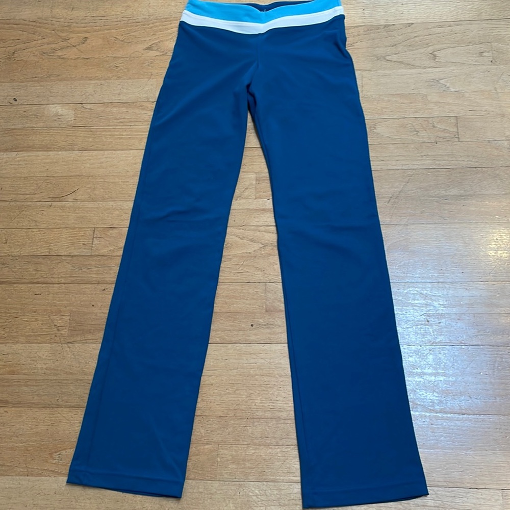 Prana Turquoise Blue Long Thick Yoga Gym Workout Pants S